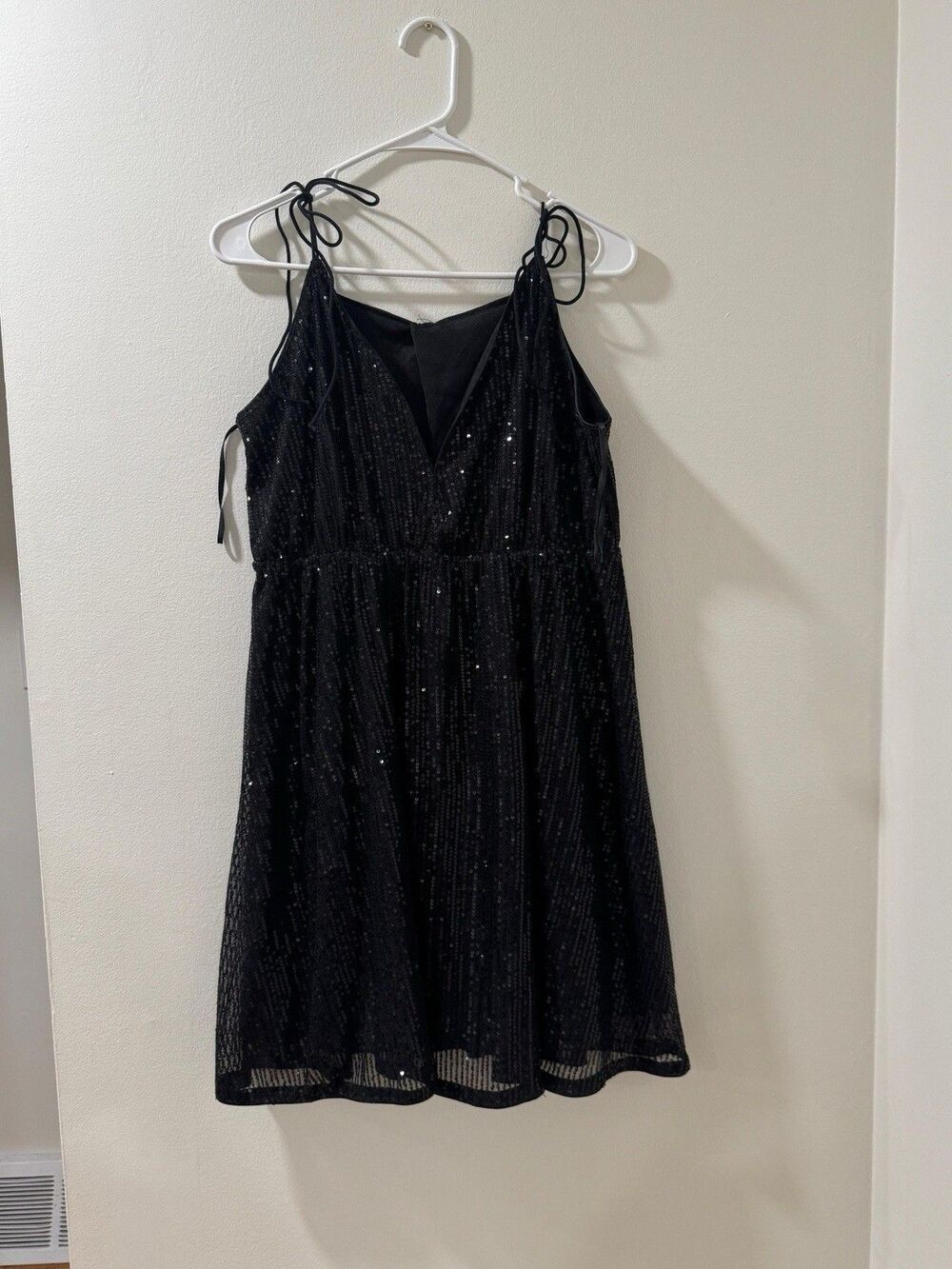 Shein Belle Plus Knot Shoulder Contrast Sequin Cami Dress Size XL